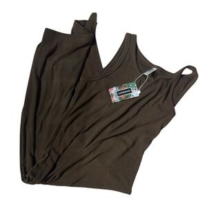 Brown Tank Top Dress with Scoop Neckline